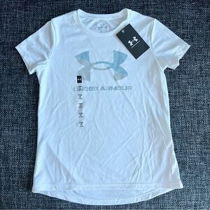 NWT Under Armour Girl’s Logo Tee Size Small